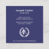 Mannen salon aangepaste logo eenvoudige moderne ma vierkante visitekaartje (Achterkant)