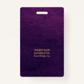 Mannen salon barber gepersonaliseerde foto - id badge (Achterkant)