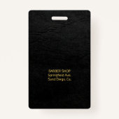 Mannen salon barber gepersonaliseerde foto - id badge (Achterkant)