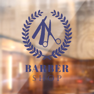 Mannen salon eenvoudige logo moderne marine raamsticker