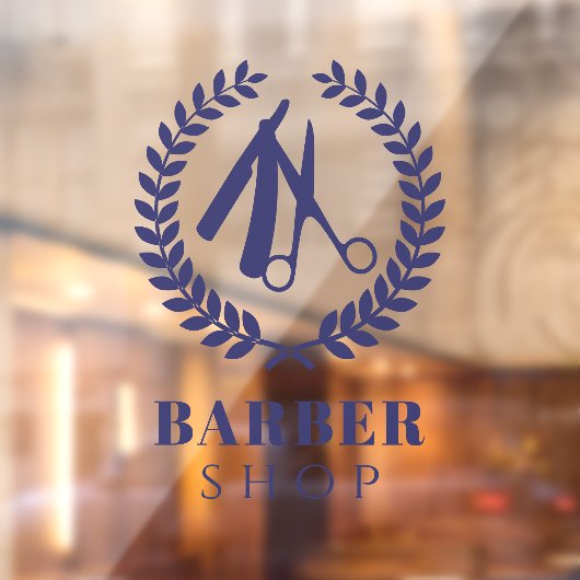 Mannen salon eenvoudige logo moderne marine raamsticker (Vel 2)