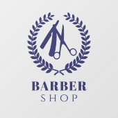 Mannen salon eenvoudige logo moderne marine raamsticker (Vel)