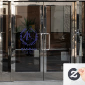 Mannen salon eenvoudige logo moderne marine raamsticker (Kantoordeur)