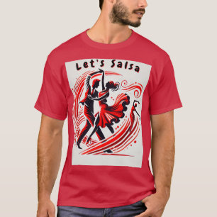 Mannen Salsa Dans T-Shirt Opvallend Let's Salsa