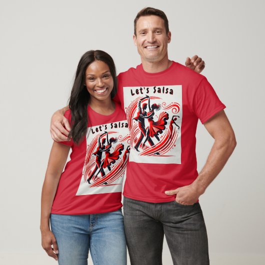 Mannen Salsa Dans T-Shirt Opvallend Let's Salsa (Unisex)