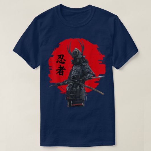 Mannen Samurai Warrior met zwaard, Japans Samurai T-shirt (Design voorkant)