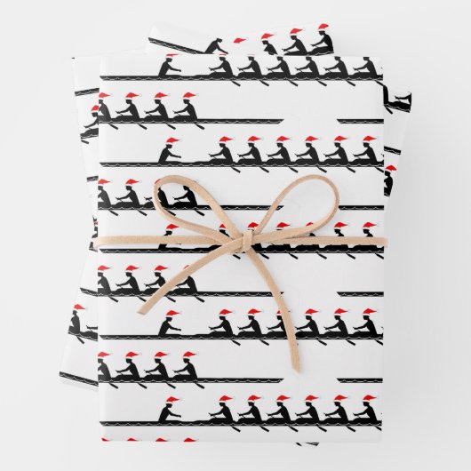 Mannen Santa Hat Roeiers Crew Team #4 Inpakpapier Vel (In situ)