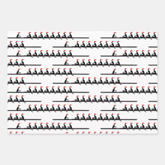 Mannen Santa Hat Roeiers Crew Team #4 Inpakpapier Vel (Voorkant)