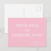 Mannen Santer in Corpore Sano Briefkaart - Roze (Voorkant / Achterkant)