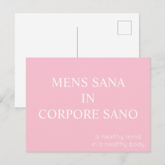 Mannen Santer in Corpore Sano Briefkaart - Roze (Voorkant / Achterkant)