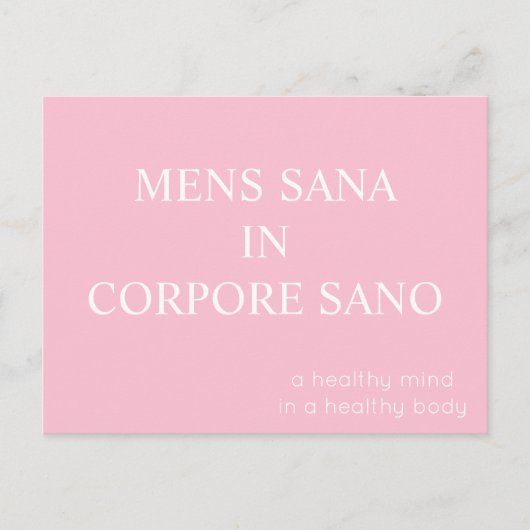 Mannen Santer in Corpore Sano Briefkaart - Roze (Voorkant)