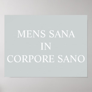 Mannen Santer in Corpore Sano Print - grijs