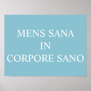 Mannen Santer in Corpore Sano Print - Turquoise