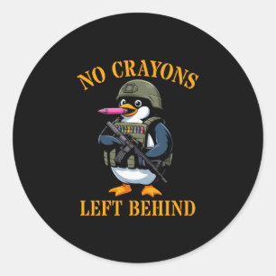Mannen sarcastische kleurpotloden achtergelaten mi ronde sticker