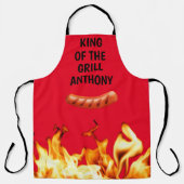 Mannen Sause Red King of the Grill Chef BBQ Schort (Voorkant)