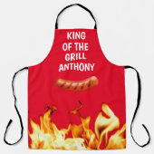 Mannen Sause Red King of the Grill Chef BBQ Schort (Voorkant)