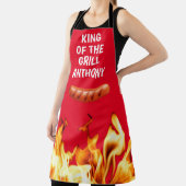 Mannen Sause Red King of the Grill Chef BBQ Schort (Insitu)