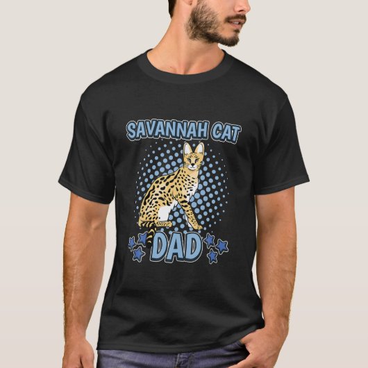 Mannen Savannah Cat Dad Vaderdag Savannah T-shirt (Voorkant)