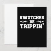 Mannen Schakelaars Worden Grappig Trippelen Elektr Notitiekaartje (Voorkant / Achterkant)