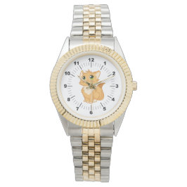 Mannen Schattige Cat Two-Tone Armband Horloge