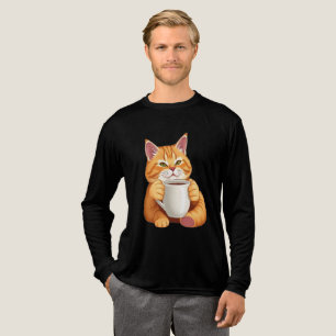 Mannen Schattige Koperkleurige Katten Koffie Grafi Tri-Blend Shirt