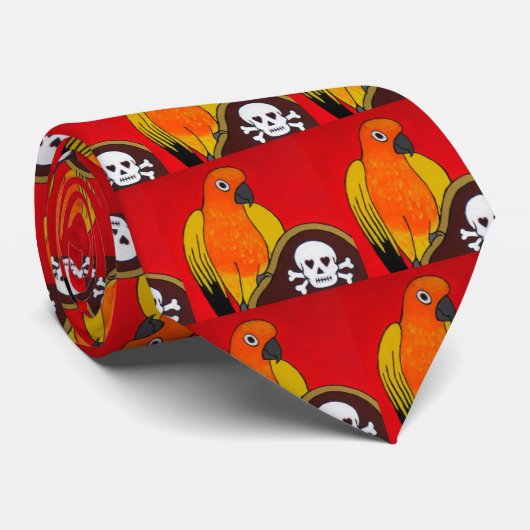 Mannen schedel en kruisgraten PiratenStropdas Stropdas (Opgerold)