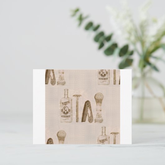 mannen scheerbeurt briefkaart (Staand voorkant)