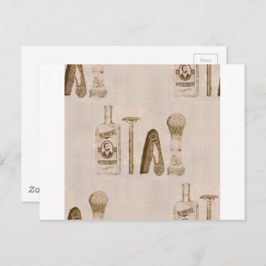 mannen scheerbeurt briefkaart (Voorkant / Achterkant)