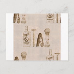 mannen scheerbeurt briefkaart