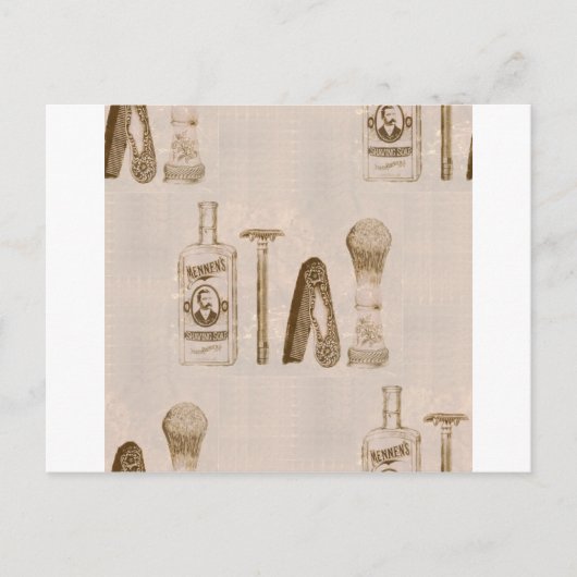 mannen scheerbeurt briefkaart (Voorkant)