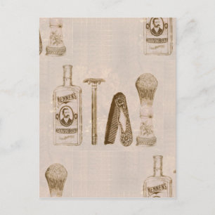 mannen scheerbeurt briefkaart