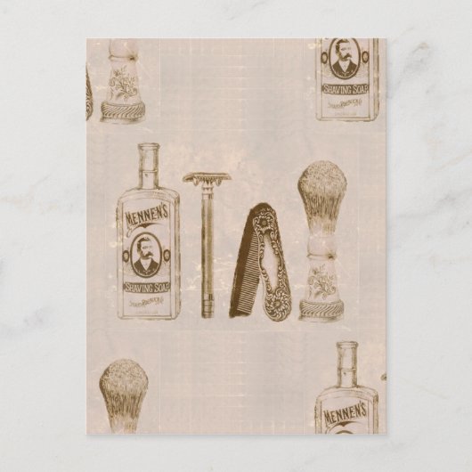 mannen scheerbeurt briefkaart (Voorkant)