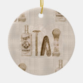 mannen scheerbeurt keramisch ornament (Voorkant)