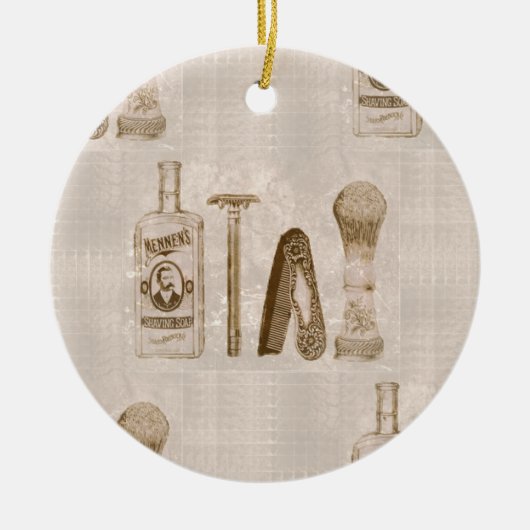 mannen scheerbeurt keramisch ornament (Voorkant)