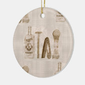 mannen scheerbeurt keramisch ornament (Links)