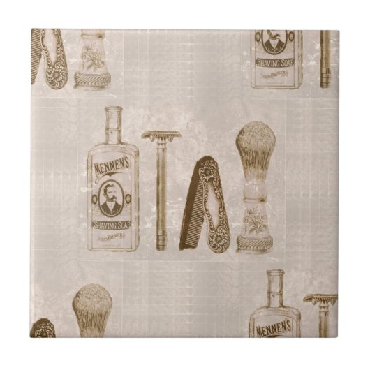 mannen scheerbeurt tegeltje (Voorkant)