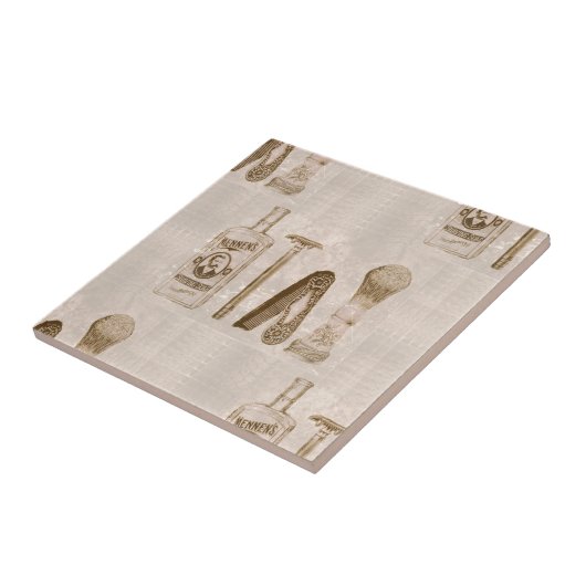 mannen scheerbeurt tegeltje (Zijkant)