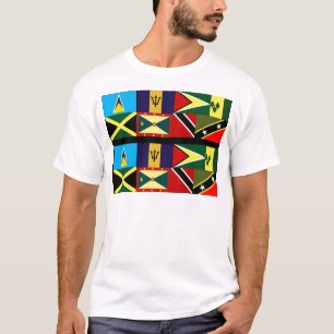 Mannen schoen onder de vlag van het Caribische geb T-shirt