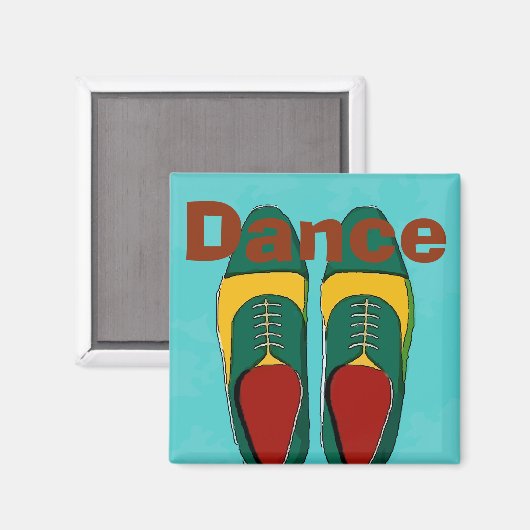 Mannen schoenen, dansen, tekst wijzigen magneet (Voorkant / Achterkant)