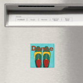 Mannen schoenen, dansen, tekst wijzigen magneet (Insitu (Vaatwasser))