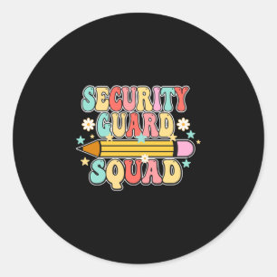 Mannen school beveiligingsbeambte team cool retro ronde sticker