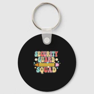 Mannen school beveiligingsbeambte team cool retro sleutelhanger