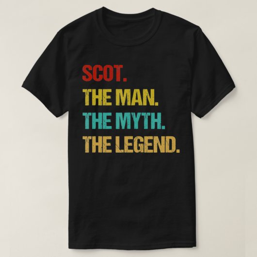 Mannen Schot Het Man de Mmythe de Legende T-shirt (Design voorkant)