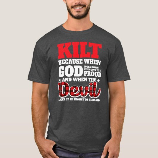 Mannen Scottish Kilt Scotsman Kilts T-shirt (Voorkant)