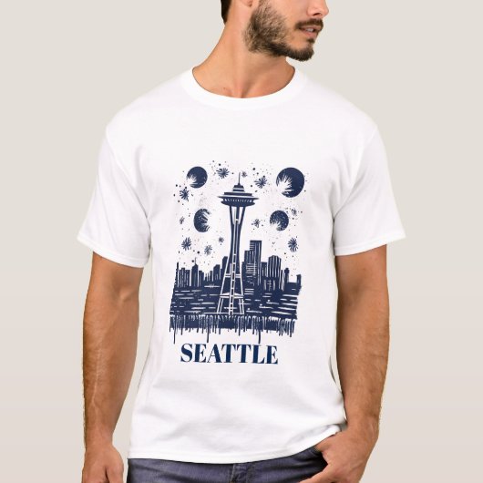 Mannen Seattle T-Shirt (Voorkant)