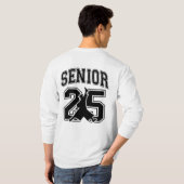 Mannen Senior 2025 Wit & Zwart Shirt met lange mou (Achterkant volledig)