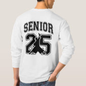 Mannen Senior 2025 Wit & Zwart Shirt met lange mou (Achterkant)