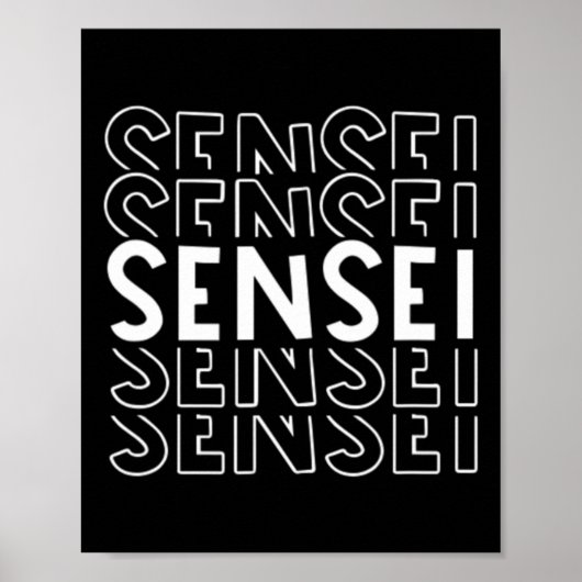 Mannen Sensei Martial Arts Karate Judo Training Co Poster (Voorkant)