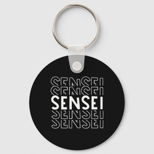 Mannen Sensei Martial Arts Karate Judo Training Co Sleutelhanger (Voorkant)