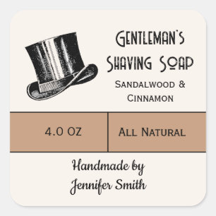 Mannen Shaving productlabel Vierkante Sticker